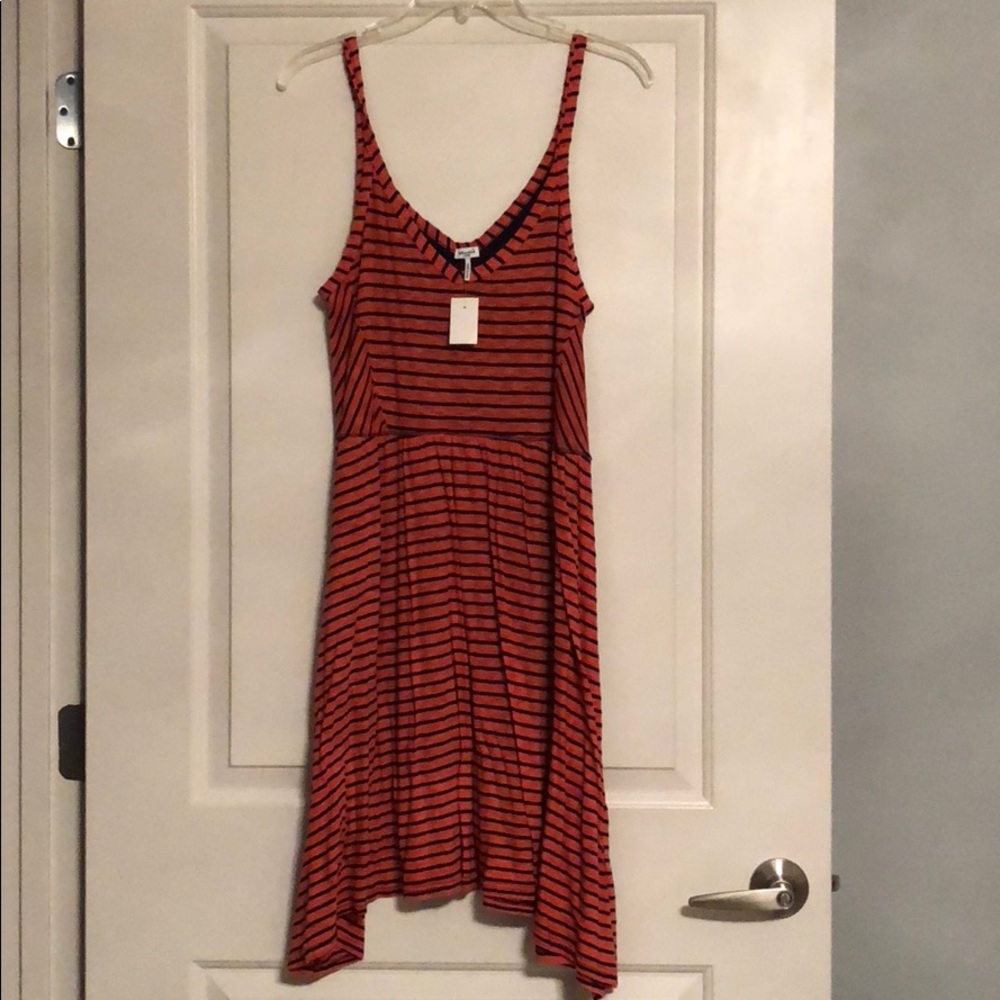 NWT Splendid orange dress with navy stripes
